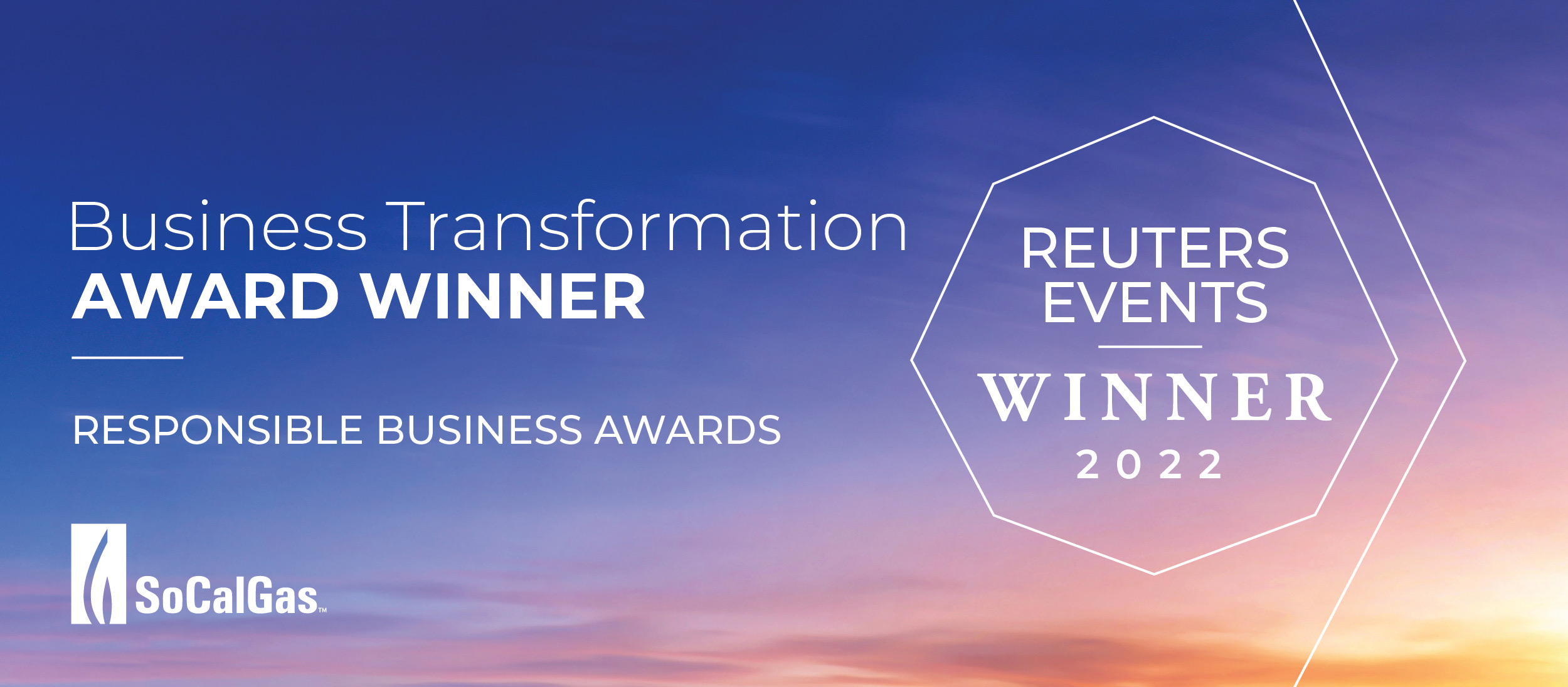 SoCalGas Awarded Reuters 2022 Business Transformation Award For ...