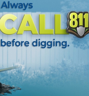 Person calling 811 before they dig