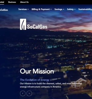 Image of the home page of w w w dot socalgas dot com