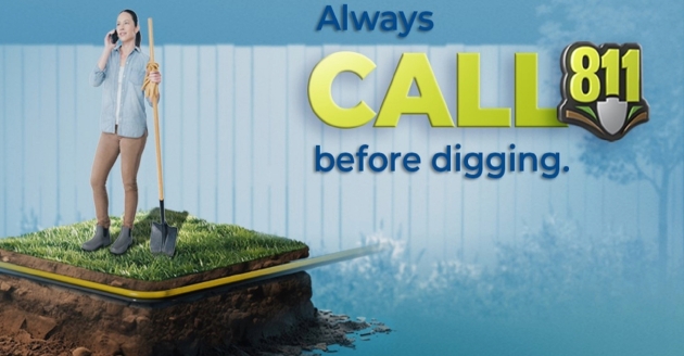 Person calling 811 before they dig